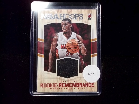 Norris Cole Miami Heat Nba Game Used Relic Jersey Card