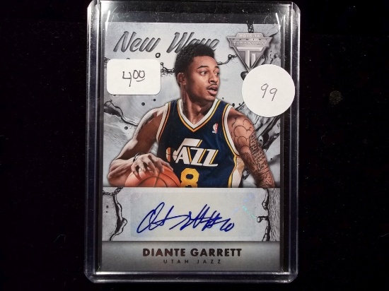 Diante Garret Utah Jazz Autographed New Wave Basketball Card