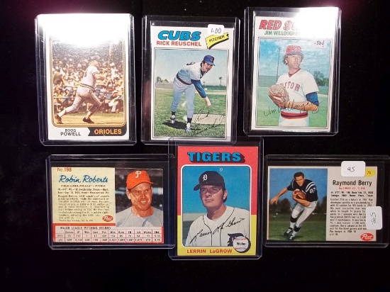 Vintage Baseball Card Lot Robin Roberts Boog Powell 6 Tptal Cards Nr Mint