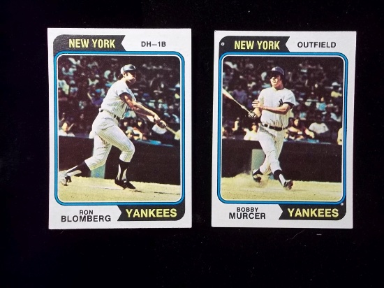 Bobby Murcer Ron Bloomberg New York Yankees 1974 Topps Lot Mint In Top Loader