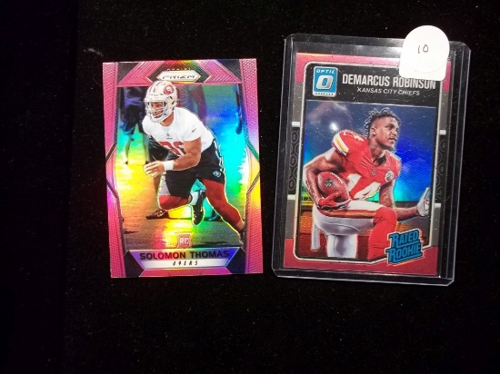 Pink Parallel Football Card Lot 2 Total Cards