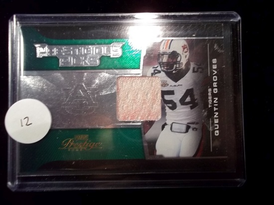 Quinten Groves Auburn Tigers Football Dirty Pach Relic Card 24/75