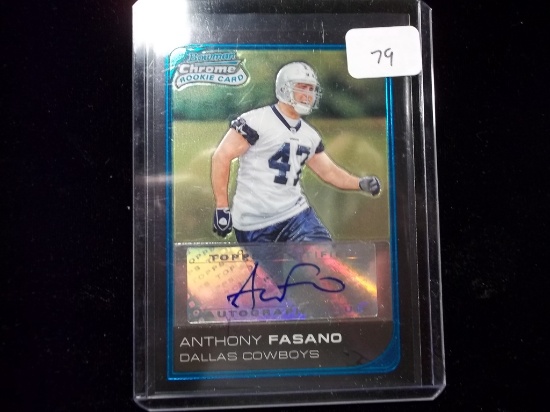 Anthony Fasano Dallas Cowboys Bowman Chrome Auot Rookie Card