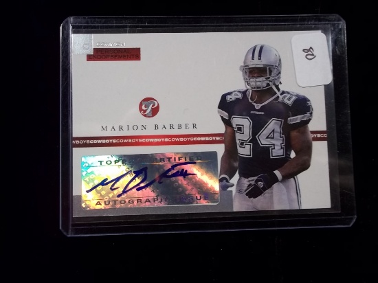 Marion Barber Dallas Cowboys Numbered Autogrpahed Card 0459/1500