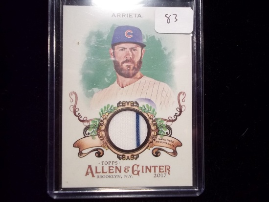 Jake Arrieta Chicago Cubs Pin Striped Patch Card