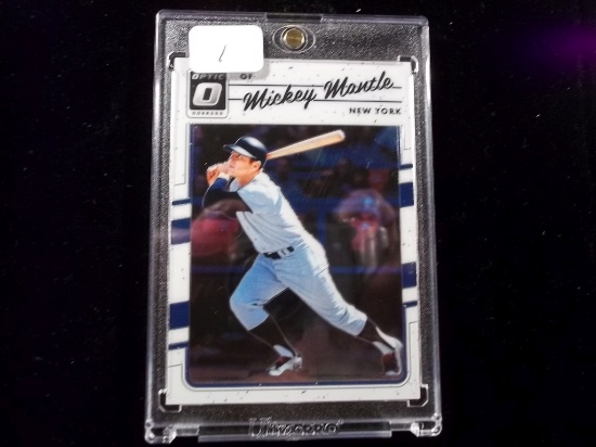 Mickey Mantle New York Yankees Donruss Optic Insert Card In Acrylic Case
