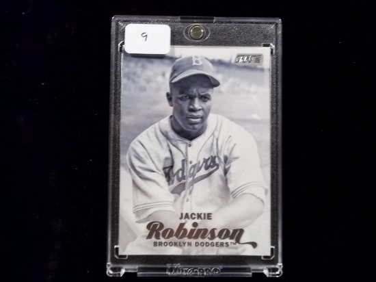 Jackie Robinson Brooklyn Dodgers Balck And White Insert Card In Acrylic Case