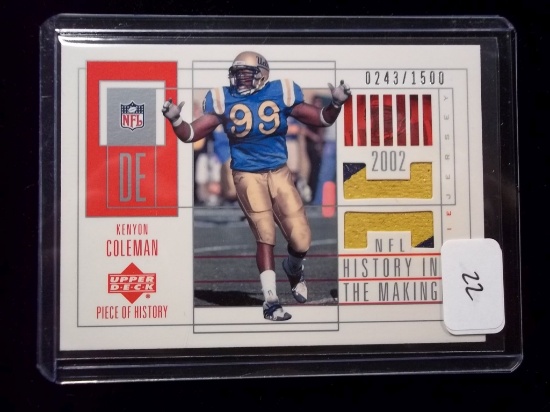 Kenyon Coleman Ucla Bruins And Dallas Cowboys Colligiate Uni Patch Card 0243/1500