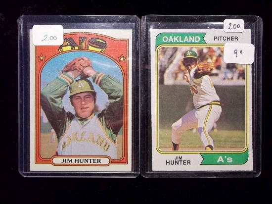 Jim "catfish" Hunter Oakland A's Baseball Card In Top Loader