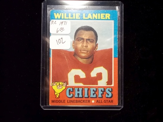 Willie Lanier Kansas City Chiefs Rookie Card 1971 Topps