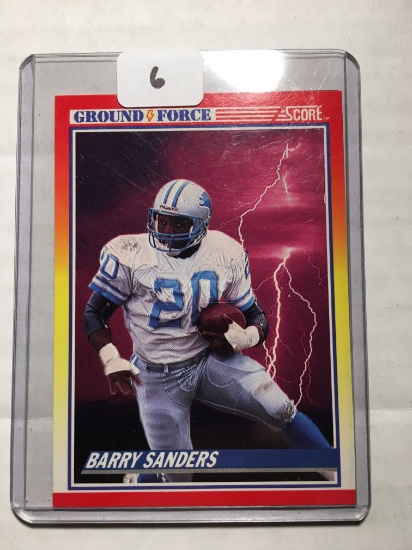 Barry Sanders Detroit Lions Plus Bonus Card In Top Loader