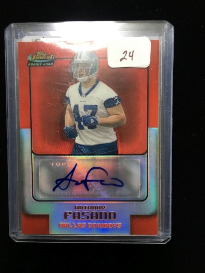 Anthony Fasano Cowboys Topps Finest Auto Rookie Card