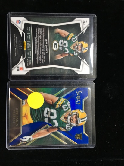 Jeff Janis Green Bay Packers Panini Select Blue Prizm Ssp 02/50 And 03/50 !