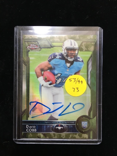 David Cobb Titans Topps Chrome Camo Parallel Autographed And Numbered 53/99