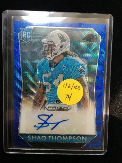 Sshaq Thompson Caralina Panthers Blue Wave Autographed Sp 116/125