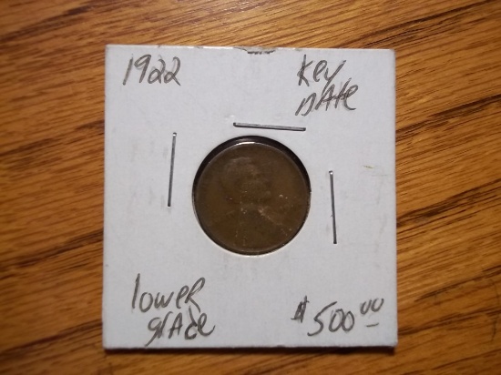 Us Coins Lincoln Penny Key Date Low Grade Coin 1922 Key Date