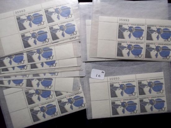 United States Postage Stamps Mint Plate Block Lot Of 30 Blocks Mariner 10 $12 Face