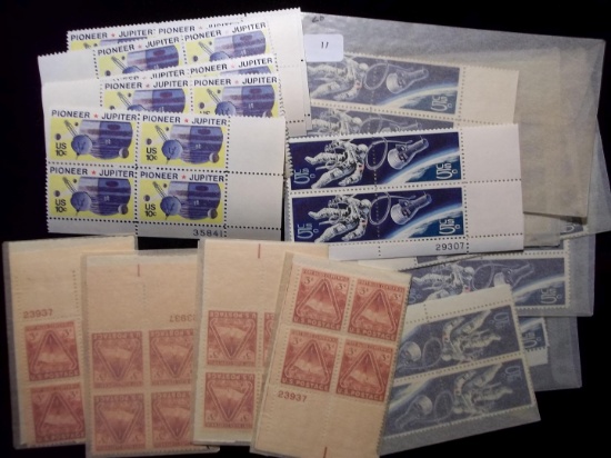 United States Postage Stamps Mint Plate Block Lot Of 20 Blocks