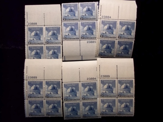 United States Postage Stamps Mint Plate Block Lot Of 6 Blocks