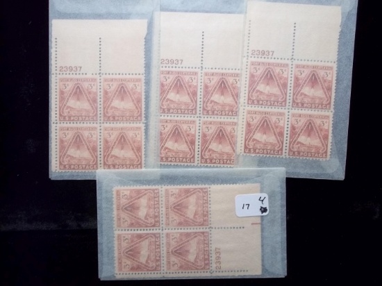United States Postage Stamps Mint Plate Block Lot Of 4 Blocks Fort Bliss Centennial