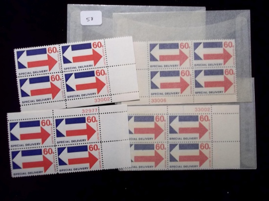 United States Stamps Mint Plate Block 60cent Special Delivery $9.60 Face