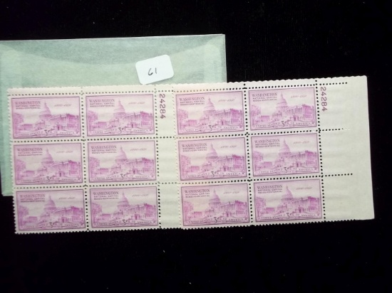 United States Stamps Mint Plate Block Washington National Capital