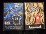 Lot Of 2 Rare Xfl Fooball League Table Top Football Punch Out Cards Mint