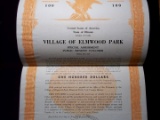 Antique State Of Illinios Viliage Of Elmwood Park Public Benefit Bond/voucher