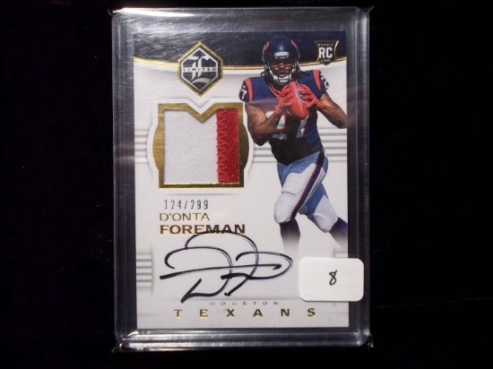 D'onta Foreman Texans/ Texas Longhorn Rookie Patch Auto