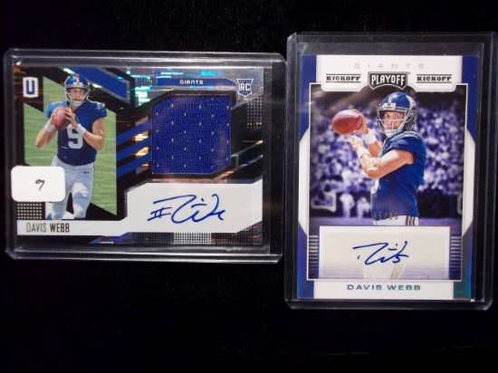 Davis Webb New York Giants Serial Numbered Rookie Autographed Card