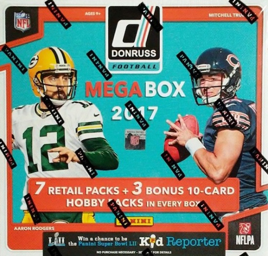 2017 Panini Donruss Football Sealed Mega Box 7 Packs + 3 Hobby Packs