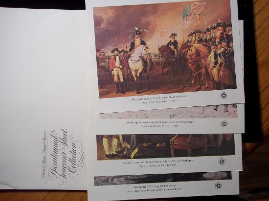 United States Postage Stamps Bicentennial Souvenir Sheet Collection