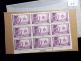 Scotts Cat #739 9- Stamp Mint Plate Block