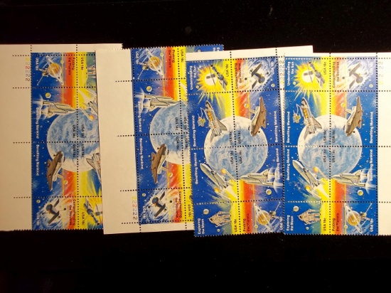 United States Postage Stamps Mint Plate Blocks Nasa Benefiting Mankindmint Plate Block