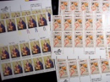 Us Postage Stamp Lot Of 10 Big Plate Blocks 1975 Christmas Stamps $10 Face Value