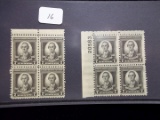 Lot Of 2 G. Washington 7c Mint Stamp Blocks