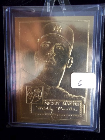 Mickey Mantle 24k Gold Rookie Card Limited Edition