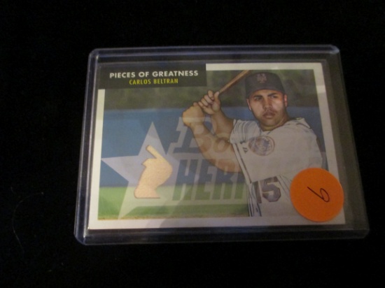 2007 Topps Carlos Beltran Game Used Bat Card