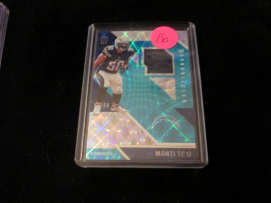 2016 Panini Manti Te'o Jersey Card And Numbered 87/99