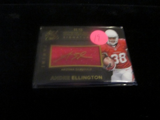 Andre Ellington Signiture Cand Jersey Card And Numbered 98/99 2014 Panini