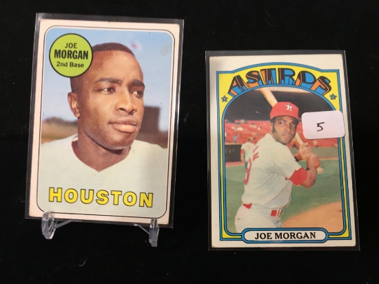 Joe Morgan Hoston Astros Mlb Hall Of Fame 2 Card Lot