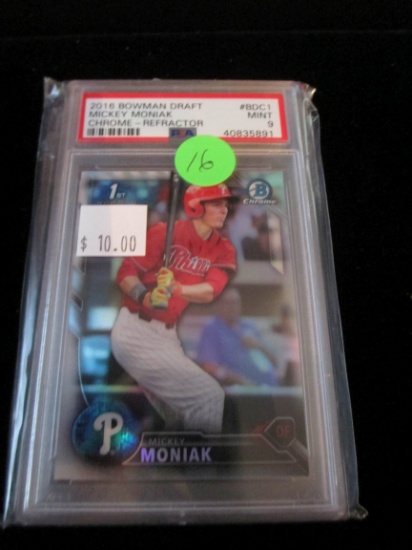 Psa Graded 2016 Bowman Draft Mickey Moniak Chrome Refractor Mint 9