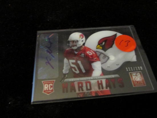 Kevin Minter Signiture Card And Numbered 111/199