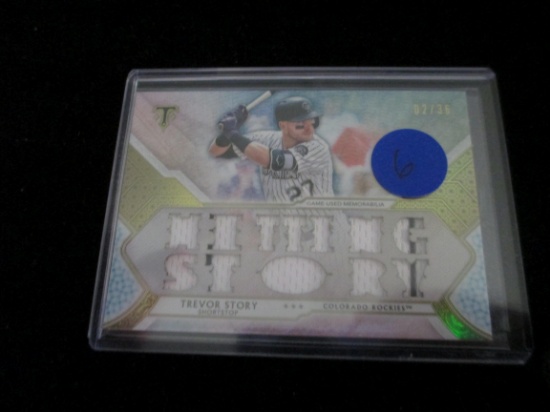 Trevor Story Piece Jersey Card And Numbered 02/36