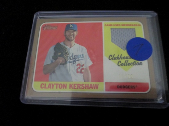 Topps Heritage Clayton Kershaw Jersey Card And Numbered 77/99