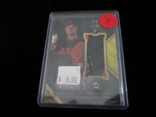 Matt Cain Jersey Card Pitcher Giants And Numbered 03/09