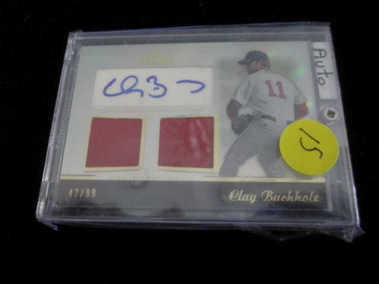 2011 Clay Buchholz Signiture And Jersey Card And Numbered 42/99