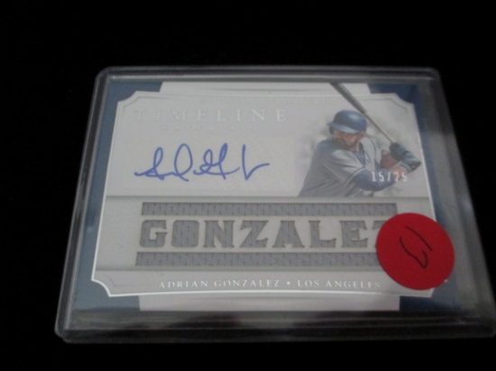 Adrian Gonzalez Signiture And Jersey Card Timeline Materials