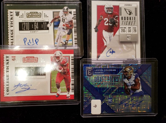 Lot Of 4 Nfl Football Signature Cards