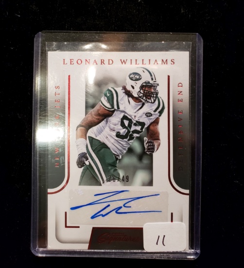 Leornard Big Cat Williams New York Jets Autographed Card